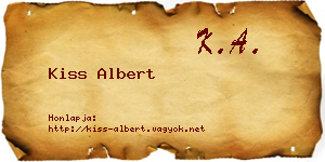 Kiss Albert névjegykártya