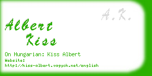 albert kiss business card